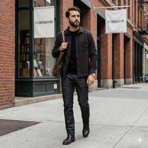 Corridor New York Gray Long Sleeve Button Up Shirt Top   Mens Size Large